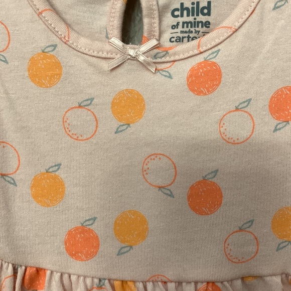 Carter’s baby girl Spring Summer romper Oranges Citrus print 12 months - Picture 4 of 10